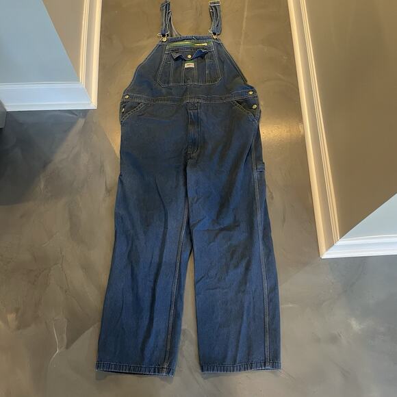Liberty Bib Overalls Men's Size 42x30 Stretch Denim Workwear Carpenter Pants - Picture 1 of 7